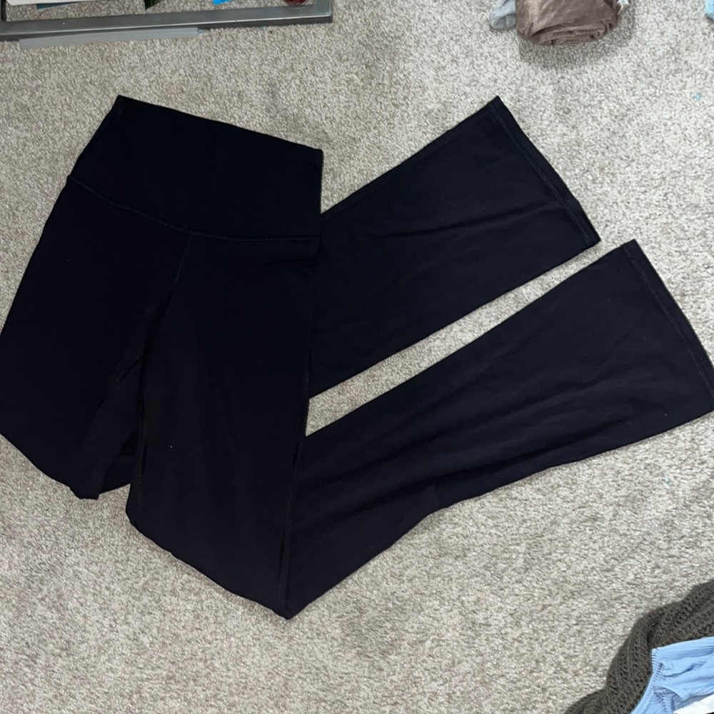 Black wide leg athleta flares